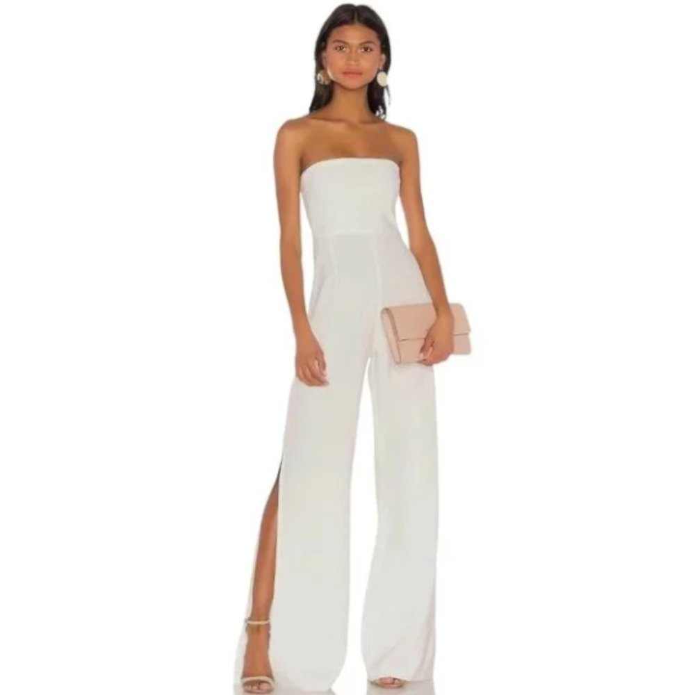 Nookie Glamour Jumpsuit in White w/ Belt